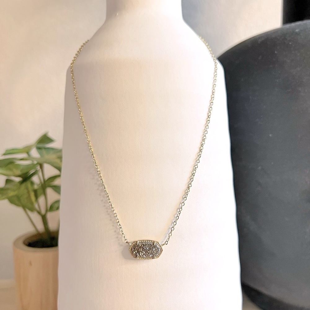 Kendra Scott Elisa Necklace Platinum Drusy